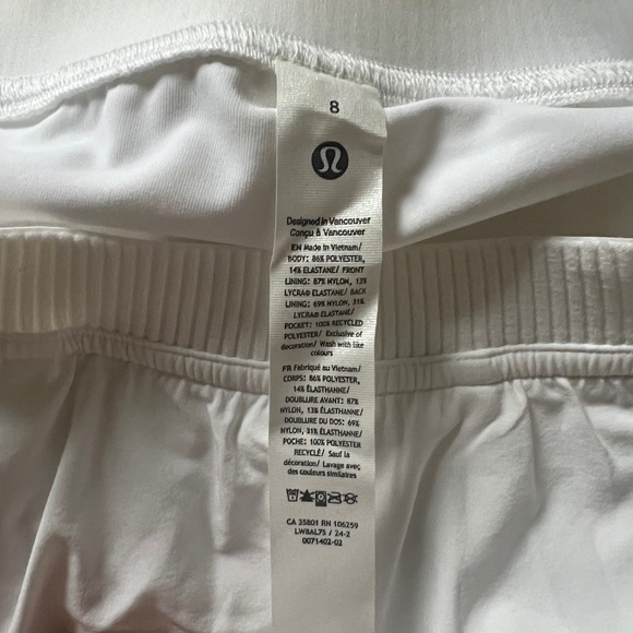 Lululemon White Narrow Waistband Tennis Skirt with Shorts Underneath - Picture 6 of 6